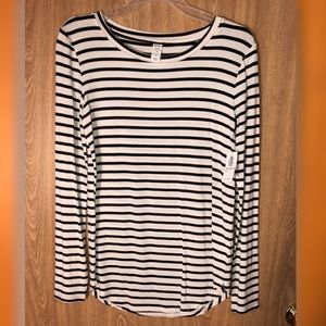NWT Old Navy Luxe Long Sleeve Striped Shirt